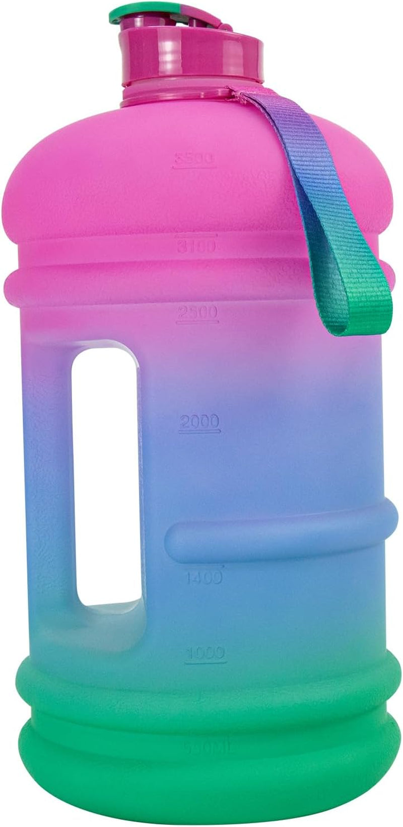 2 Liter Water Bottles - Half Gallon Water Bottle BPA Free - Ideal for Gym, Big Water Jug, Reusable Sports Bottle with Measurements Marked Drink Container (2.2L 74Oz Matte Black Water Jugs) | Half Gallon, Water Bottle, BPA Free, Ideal for Gym, Big Water Jug