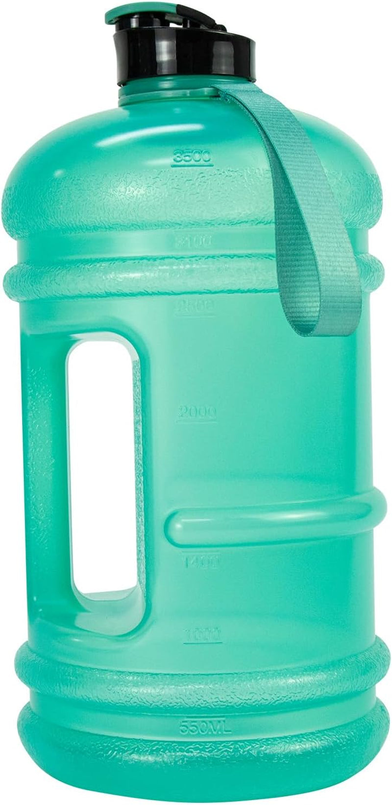 2 Liter Water Bottles - Half Gallon Water Bottle BPA Free - Ideal for Gym, Big Water Jug, Reusable Sports Bottle with Measurements Marked Drink Container (2.2L 74Oz Matte Black Water Jugs) | Half Gallon, Water Bottle, BPA Free, Ideal for Gym, Big Water Jug