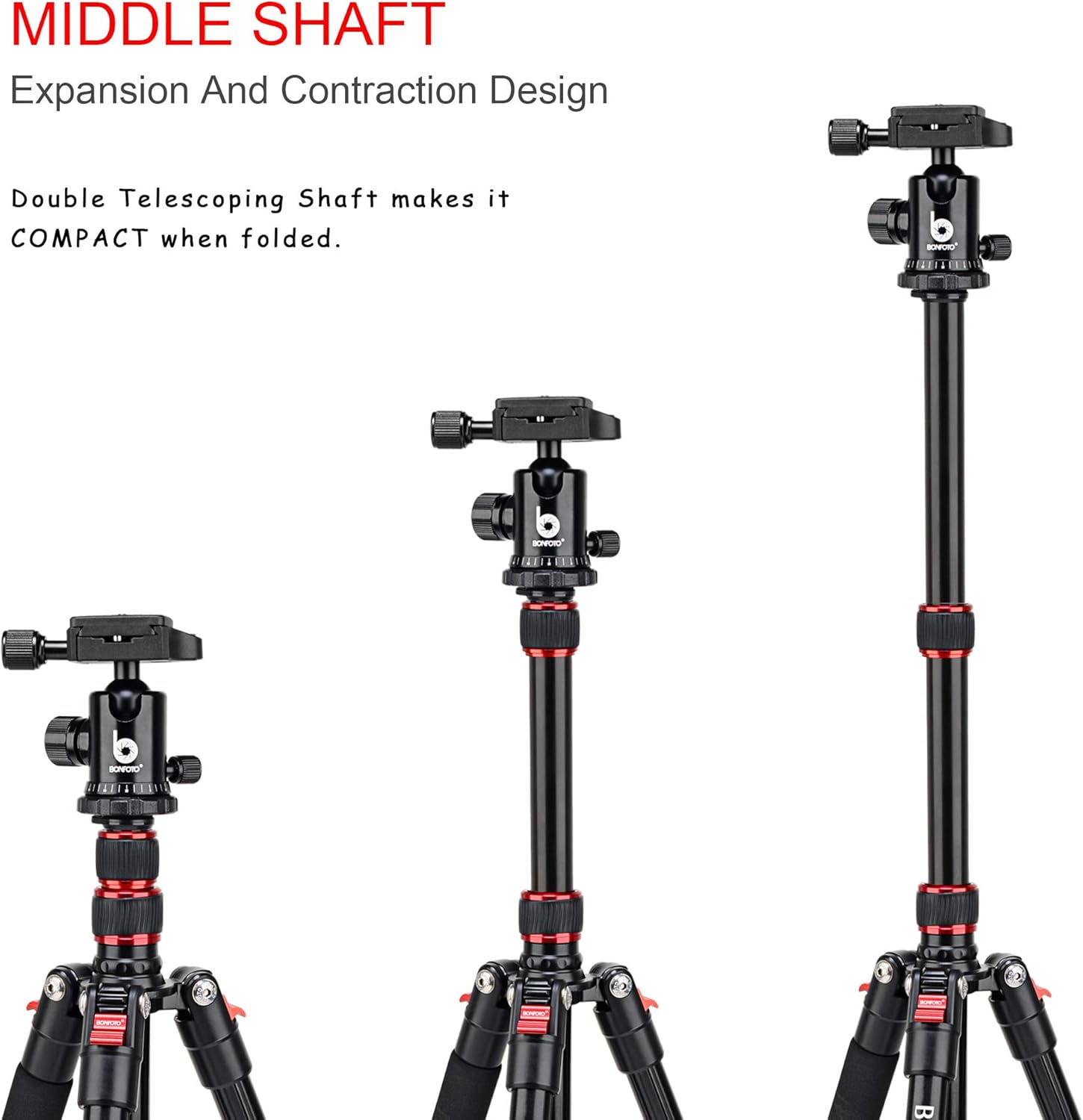 B690A Camera Tripod for Travel,Lightweight Aluminum Portable DSLR Tripod with 360 Degree Ball Head and Carry Bag, Camera Stand for Ring Light & Canon Nikon Sony DSLR