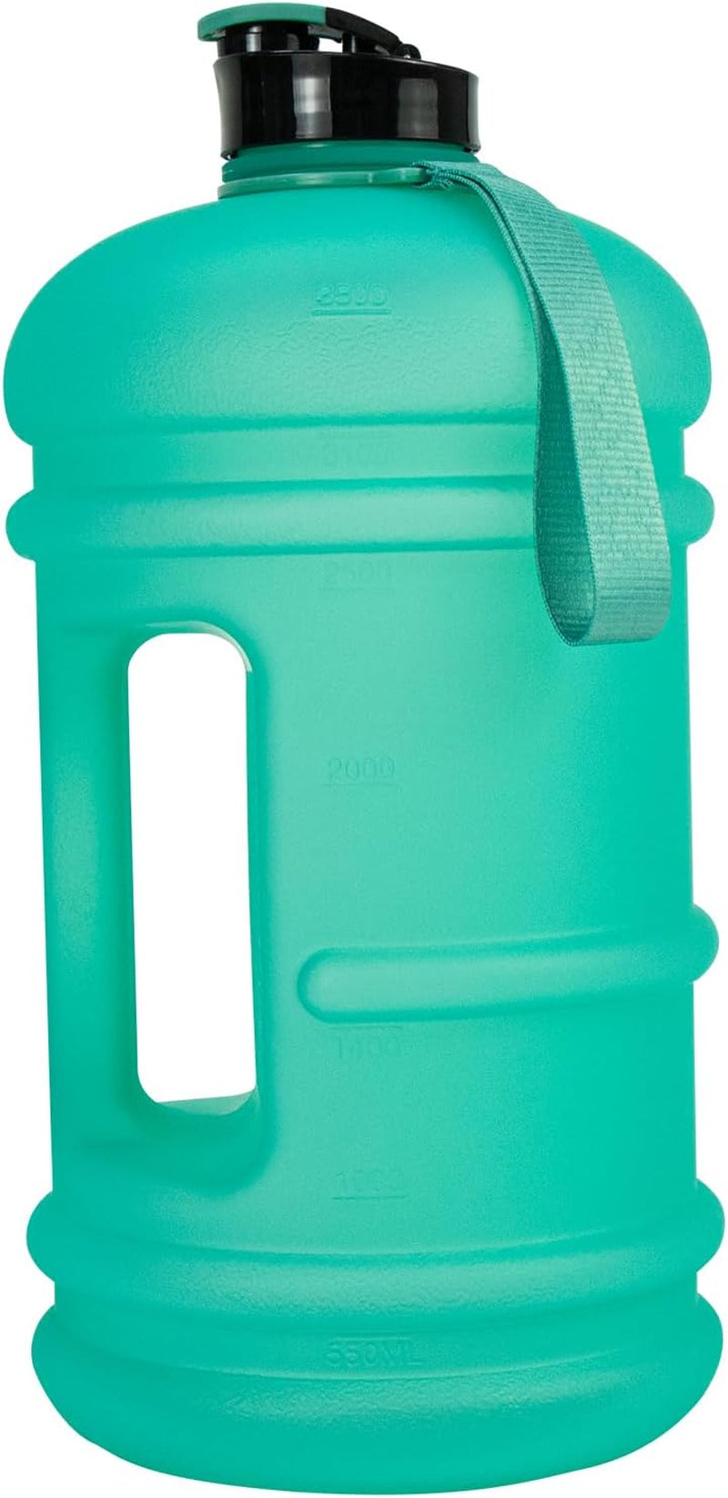 2 Liter Water Bottles - Half Gallon Water Bottle BPA Free - Ideal for Gym, Big Water Jug, Reusable Sports Bottle with Measurements Marked Drink Container (2.2L 74Oz Matte Black Water Jugs) | Half Gallon, Water Bottle, BPA Free, Ideal for Gym, Big Water Jug