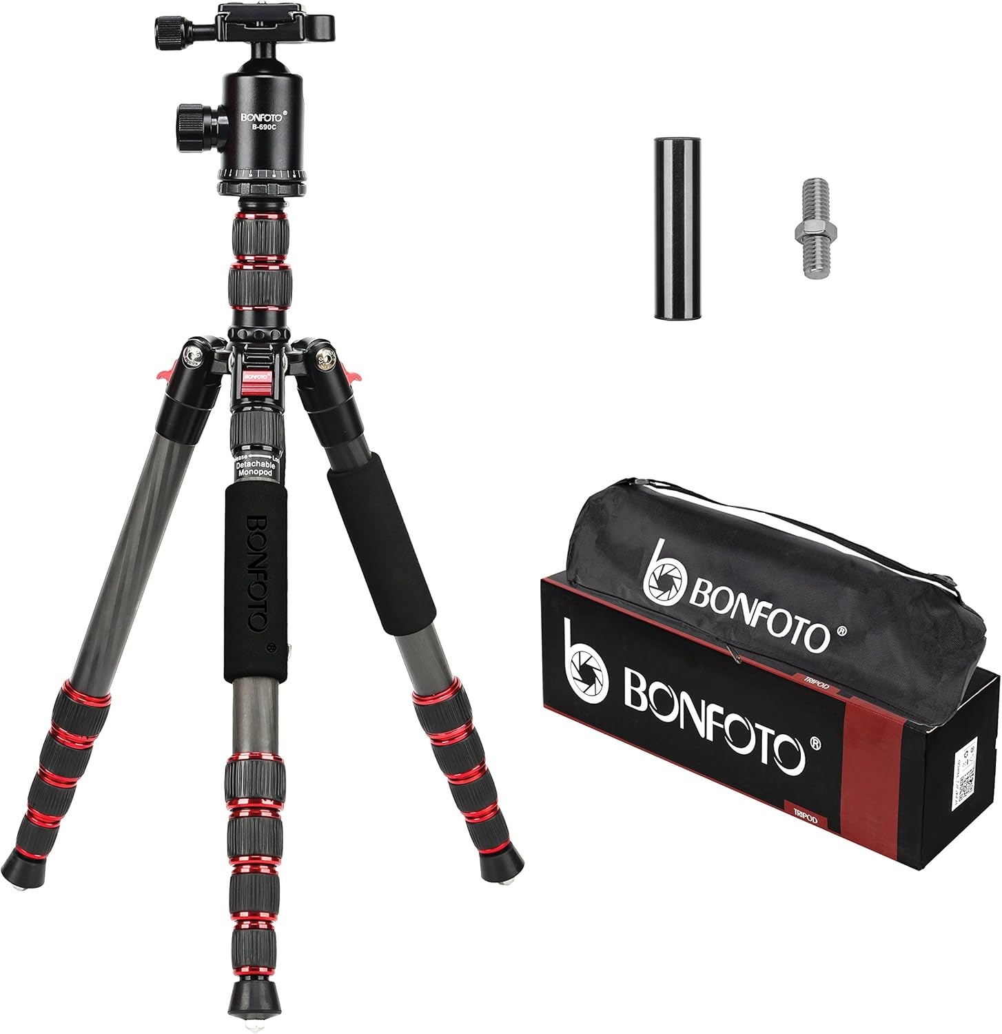 B690A Camera Tripod for Travel,Lightweight Aluminum Portable DSLR Tripod with 360 Degree Ball Head and Carry Bag, Camera Stand for Ring Light & Canon Nikon Sony DSLR