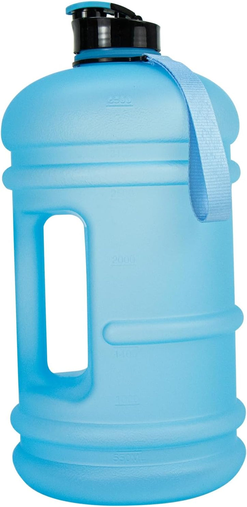 2 Liter Water Bottles - Half Gallon Water Bottle BPA Free - Ideal for Gym, Big Water Jug, Reusable Sports Bottle with Measurements Marked Drink Container (2.2L 74Oz Matte Black Water Jugs) | Half Gallon, Water Bottle, BPA Free, Ideal for Gym, Big Water Jug