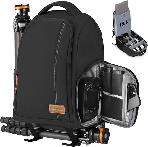 Camera Backpack for Photographers - Compact 15L Camera Bag with 15.6 Inch Laptop Compartment 