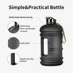2 Liter Water Bottles - Half Gallon Water Bottle BPA Free - Ideal for Gym, Big Water Jug, Reusable Sports Bottle with Measurements Marked Drink Container (2.2L 74Oz Matte Black Water Jugs) | Half Gallon, Water Bottle, BPA Free, Ideal for Gym, Big Water Jug