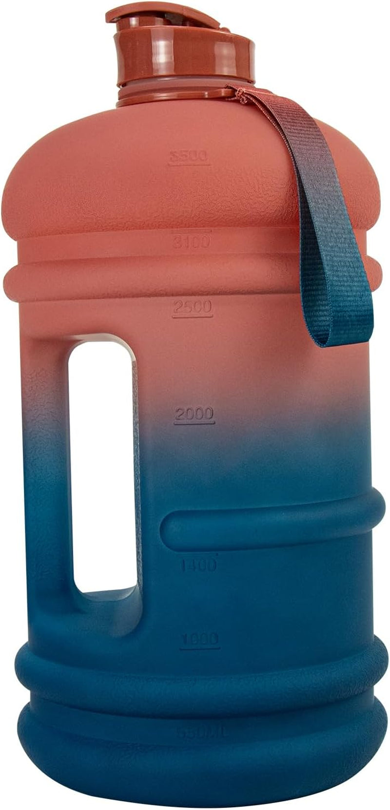 2 Liter Water Bottles - Half Gallon Water Bottle BPA Free - Ideal for Gym, Big Water Jug, Reusable Sports Bottle with Measurements Marked Drink Container (2.2L 74Oz Matte Black Water Jugs) | Half Gallon, Water Bottle, BPA Free, Ideal for Gym, Big Water Jug