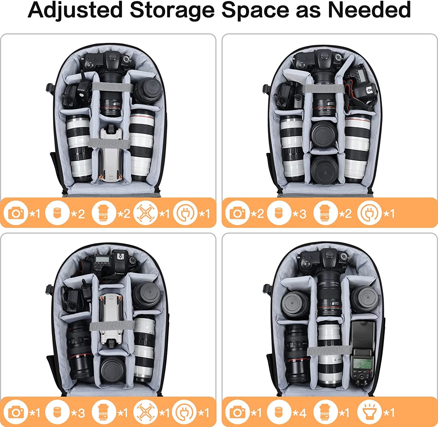 Camera Backpack, Dslr/Slr/Mirrorless Photography Camera Bag 15-16 Inch Waterproof Hardshell Case with Tripod Holder&Laptop Compartment Compatible with Canon/Nikon/Sony, Black