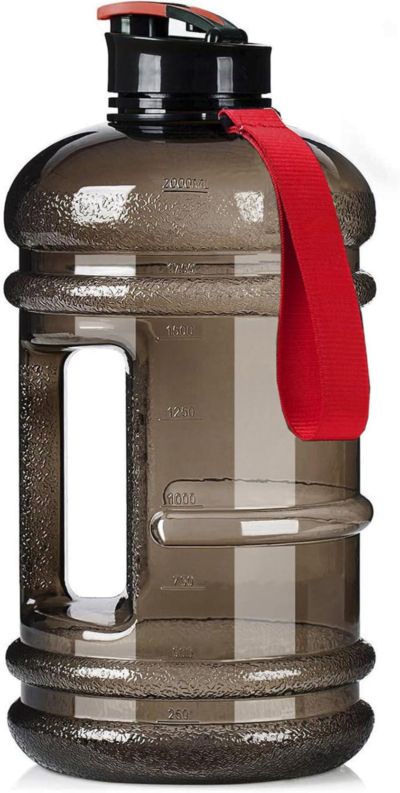 2 Liter Water Bottles - Half Gallon Water Bottle BPA Free - Ideal for Gym, Big Water Jug, Reusable Sports Bottle with Measurements Marked Drink Container (2.2L 74Oz Matte Black Water Jugs) | Half Gallon, Water Bottle, BPA Free, Ideal for Gym, Big Water Jug