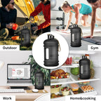 2 Liter Water Bottles - Half Gallon Water Bottle BPA Free - Ideal for Gym, Big Water Jug, Reusable Sports Bottle with Measurements Marked Drink Container (2.2L 74Oz Matte Black Water Jugs) | Half Gallon, Water Bottle, BPA Free, Ideal for Gym, Big Water Jug