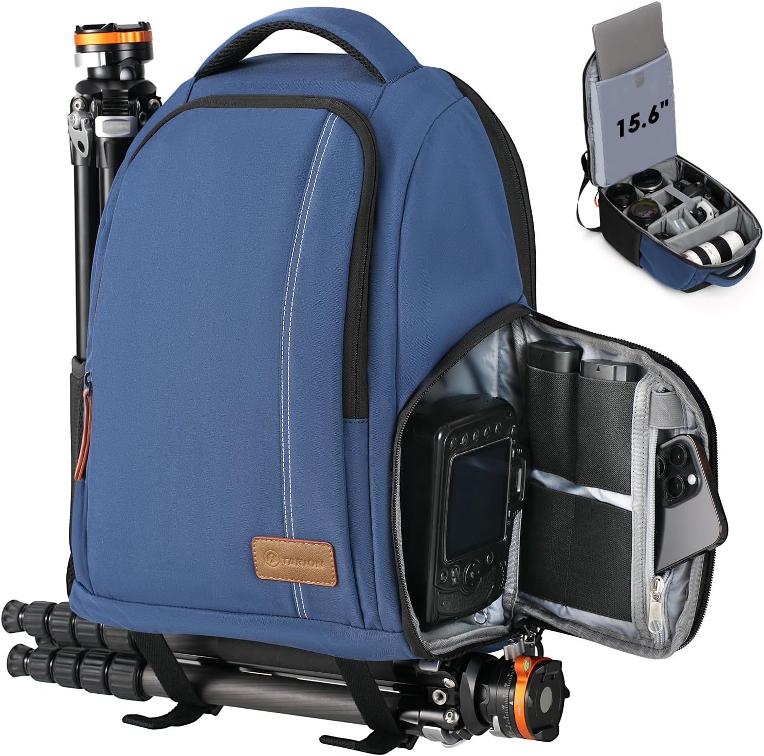 Camera Backpack for Photographers - Compact 15L Camera Bag with 15.6 Inch Laptop Compartment