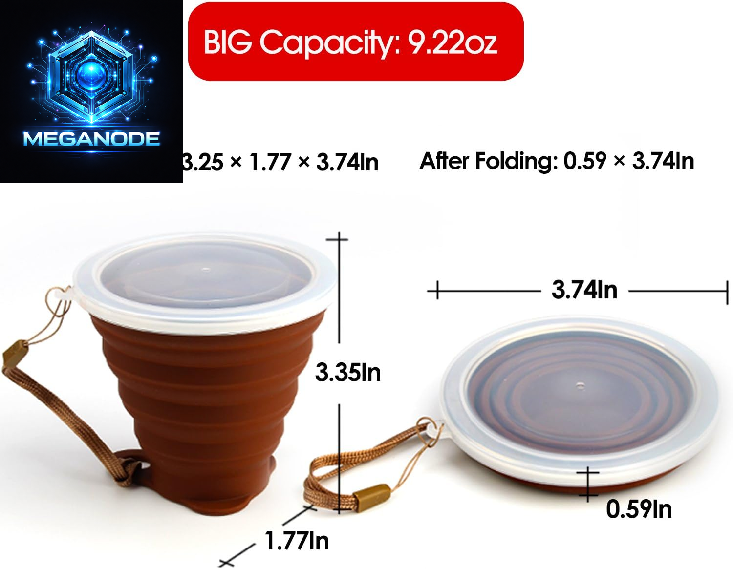 Versatile Silicone Collapsible Travel Cup - Portable Folding Camping Cup with Lids - Expandable and Lightweight Design for On-the-Go Hydration