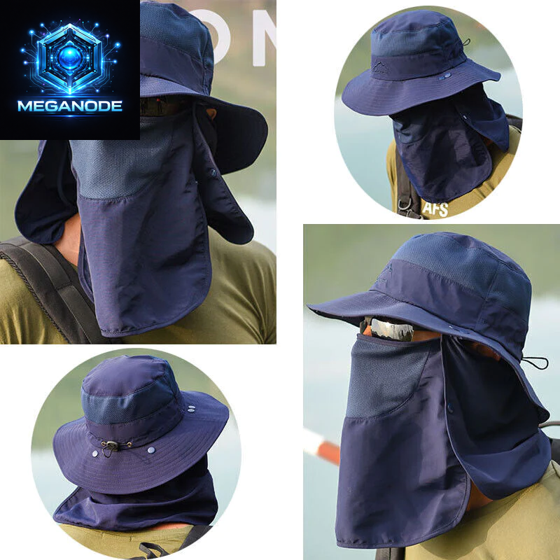 Wide Brim Sun Hat UV Protection Bucket Cap for Hiking Camping Fishing Safari Men