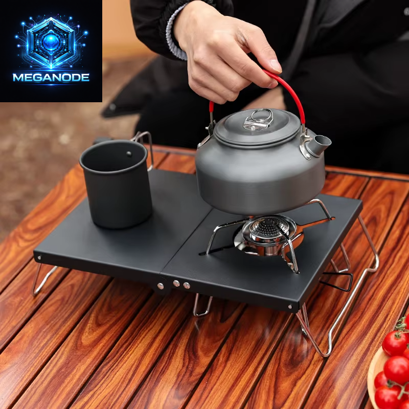 Outdoor Camping Camping Folding Table Spider Stove Accessories Portable Table Aluminum Alloy Camping Barbecue Table Parrilla