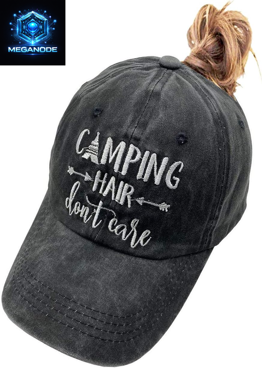 Unisex Camping Hair Don'T Care Vintage Adjustable Baseball Cap Denim Dad Hat