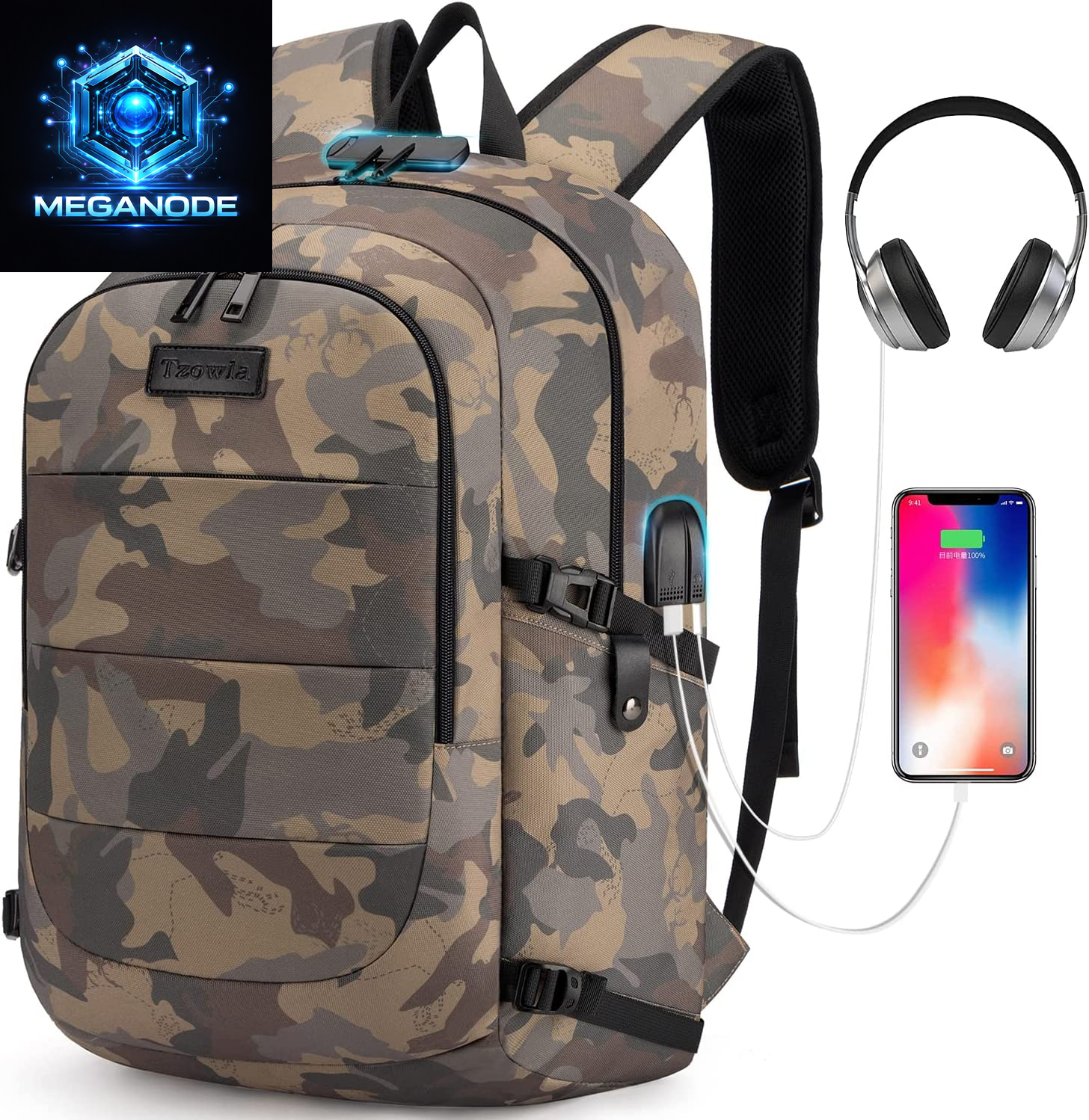 Travel Laptop Backpack Water Resistant Anti-Theft Bag with USB Charging Port and Lock 15.6 Inch Computer Business Backpacks for Women Men Work College Gift,Casual Daypack