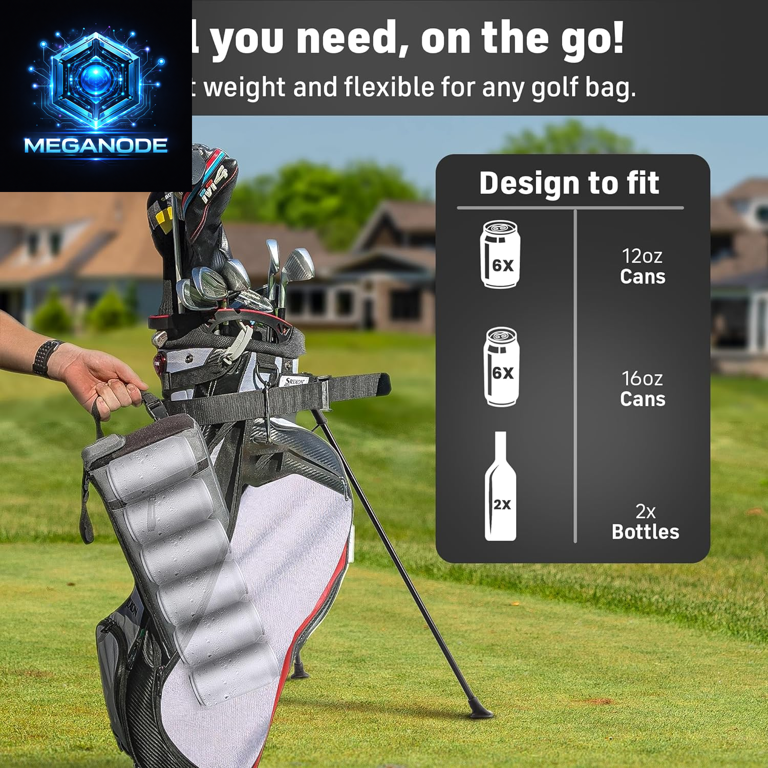 Frostbox Golf Bag Cooler with Ice Pack | Insulated 6-Can Beer Sleeve 