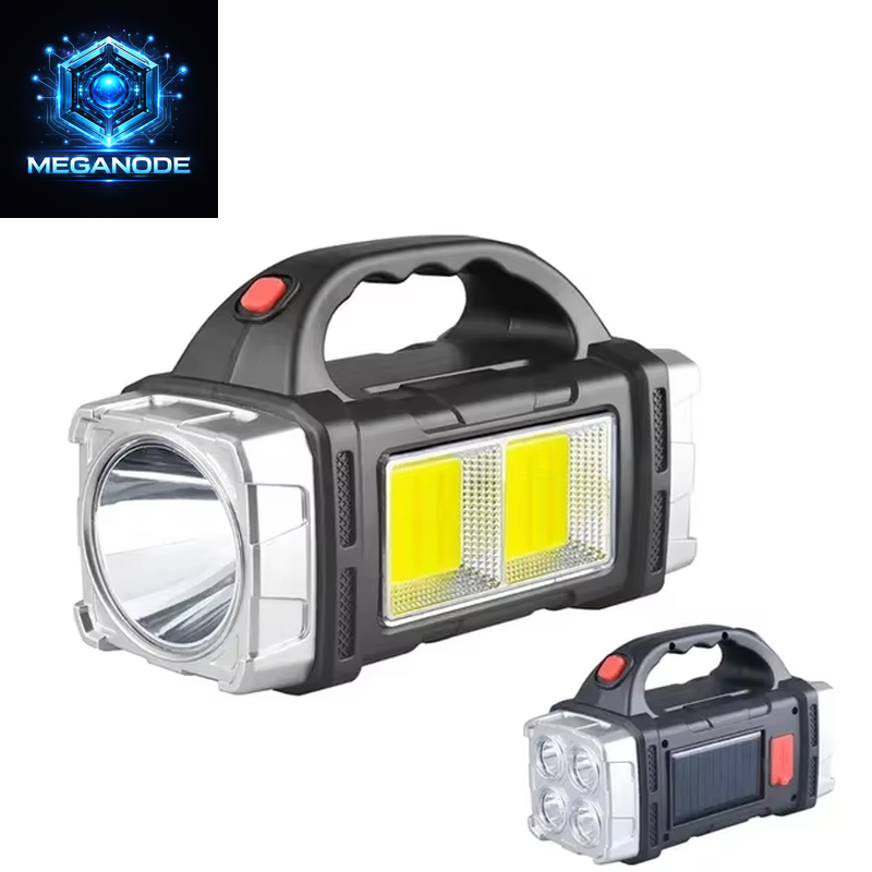 Portable Powerful USB Rechargeable Flashlight Solar LED Light with COB 