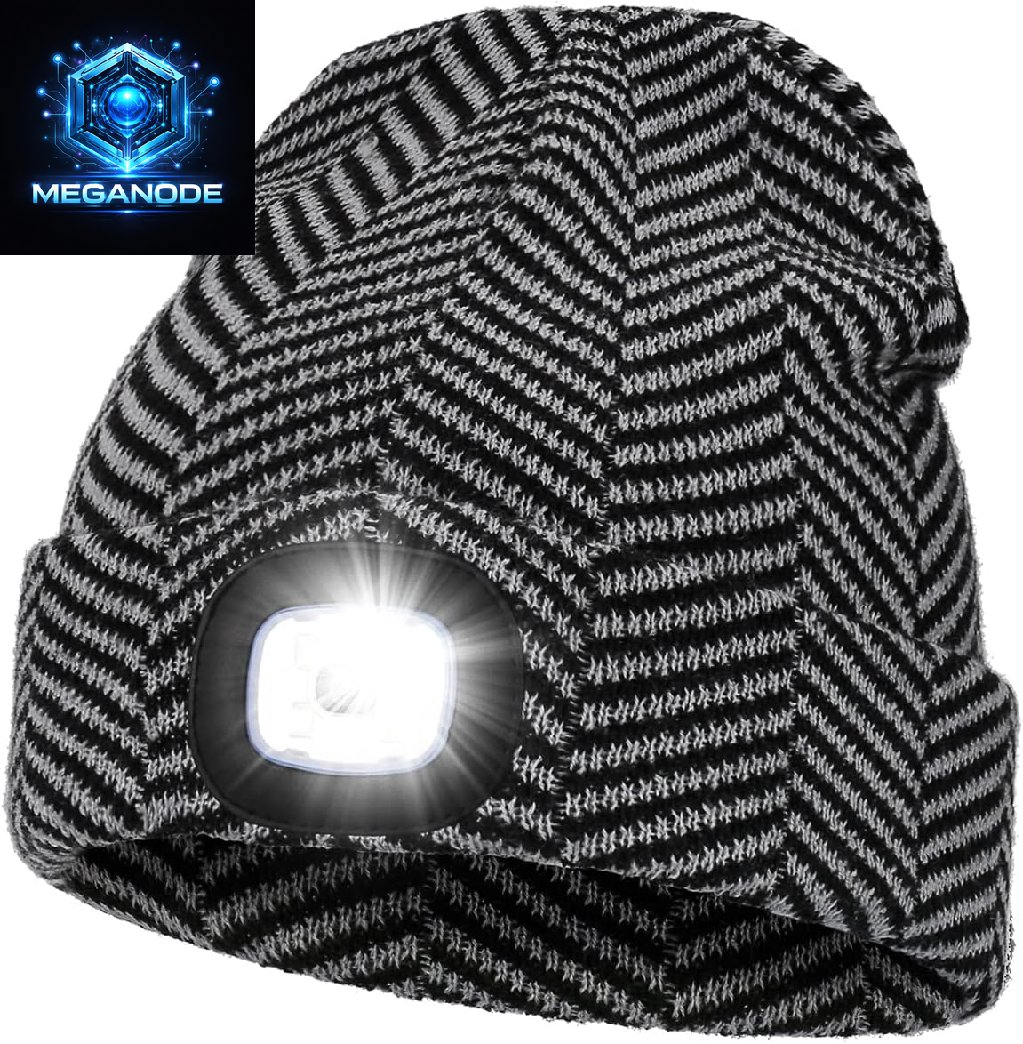 Unisex Hat with Light, USB Rechargeable Hands Free Headlamp LED Beanie