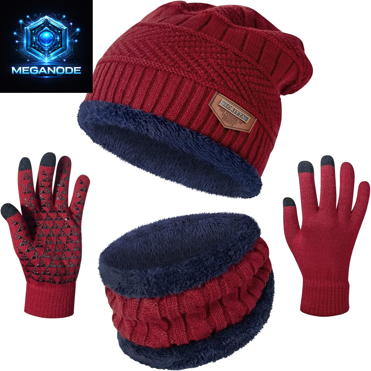 Winter Beanie Hats Scarf Gloves and  Skull Cap Neck Warmer 