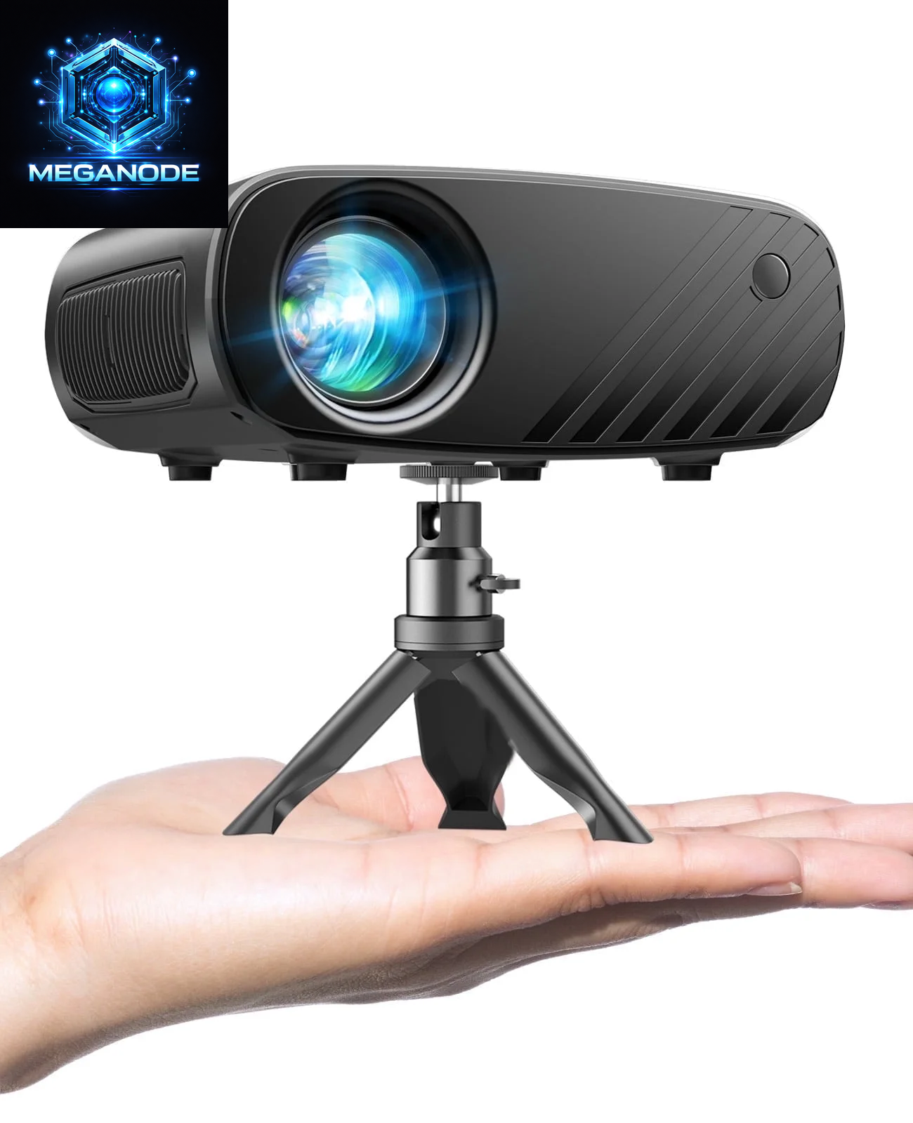Portable Projector for Iphone, 1080P HD Projector 8000L with Tripod, Supporting Android/Ios/Windows, for Movies