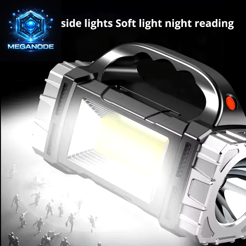 Portable Powerful USB Rechargeable Flashlight Solar LED Light with COB 