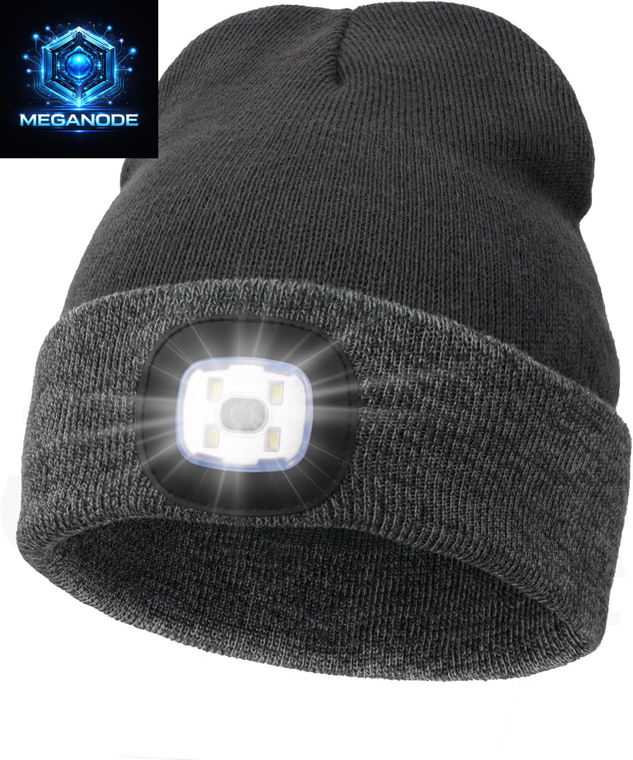 Unisex Hat with Light, USB Rechargeable Hands Free Headlamp LED Beanie