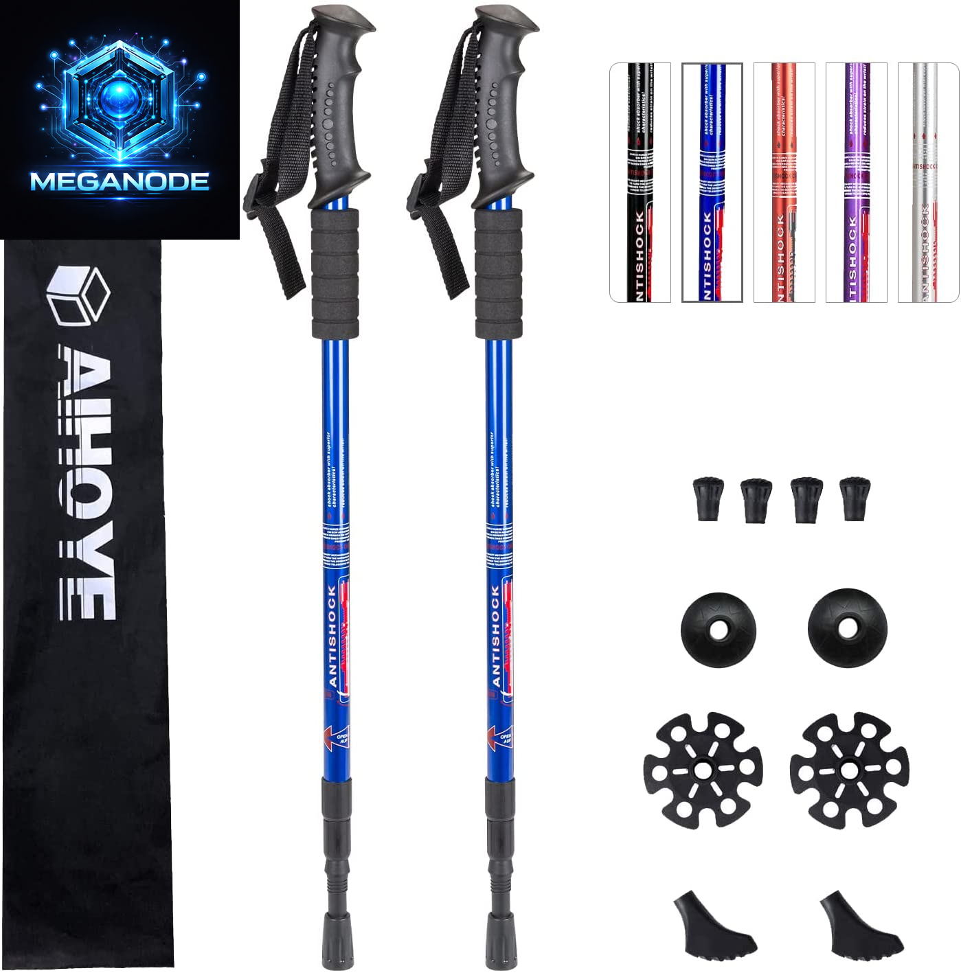 Hiking Trekking Poles, 2 Pack Collapsible, Lightweight and anti Shock,