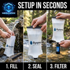 2L Collapsible Water Bladder – Ultralight TPU Hydration Canteen, 28mm Thread Compatible with Sawyer Squeeze & Mini, BPA-Free Leak-Proof Filter Bag for Hiking, Camping & Backpacking