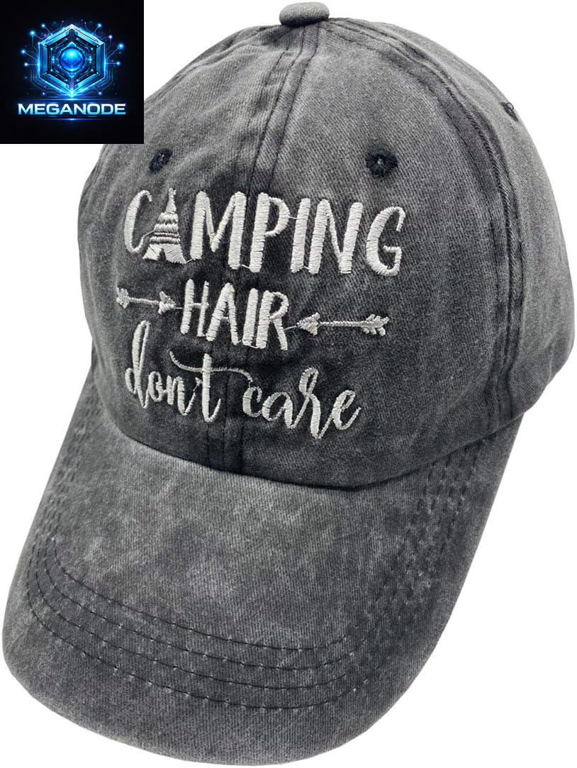 Unisex Camping Hair Don'T Care Vintage Adjustable Baseball Cap Denim Dad Hat