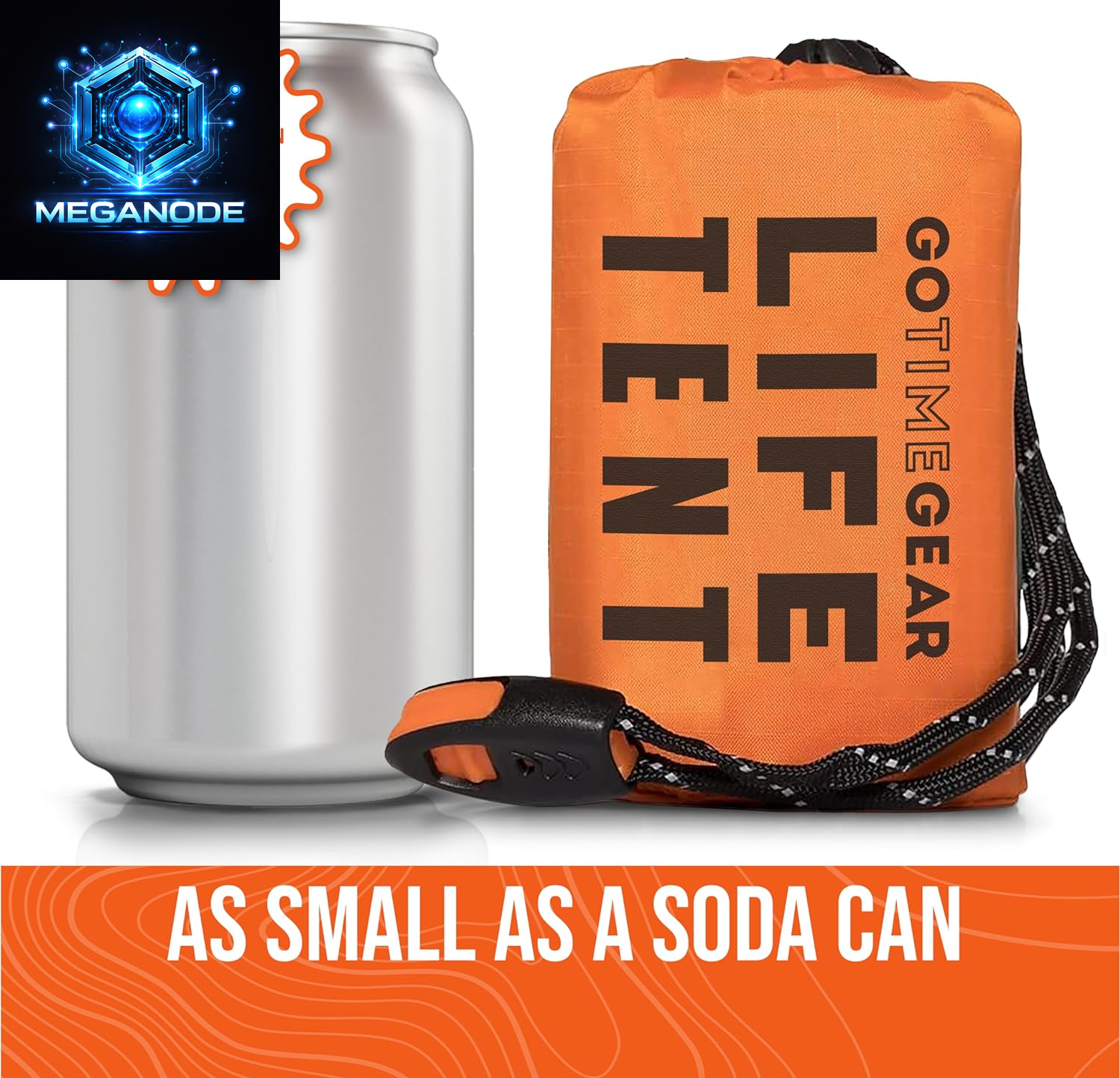 All Weather Protection Survival Life Tent • 2 Person Mylar Emergency Shelter Tube Tent + Paracord +Whistle