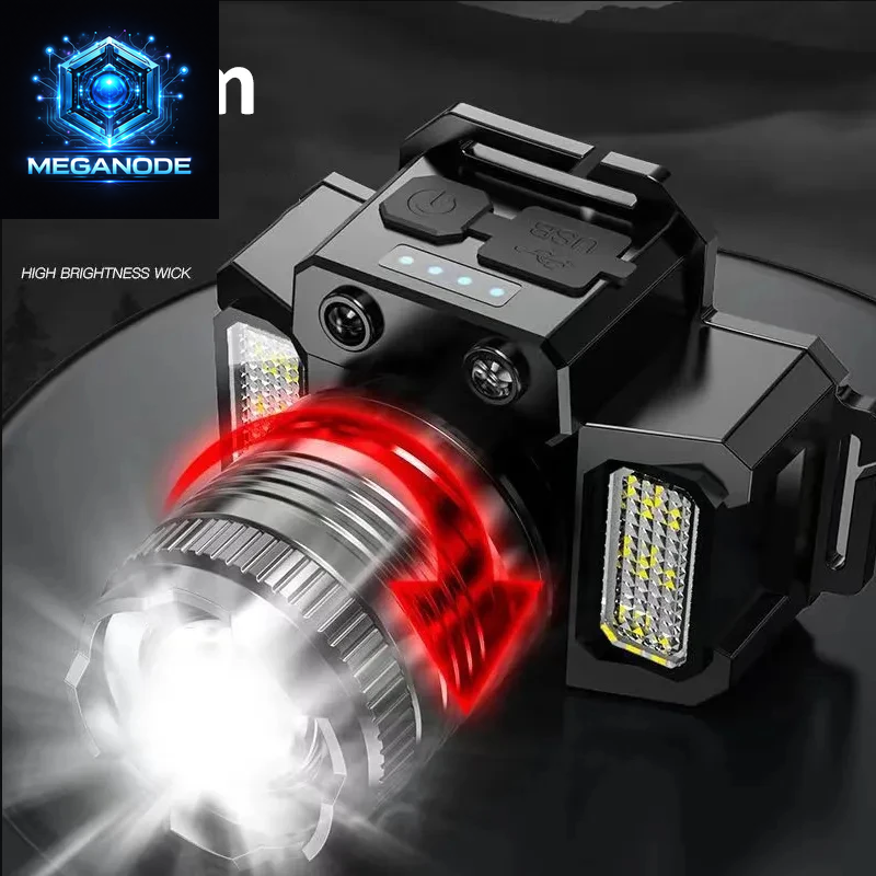 LED Sensor Headlamp Camping Search Light 