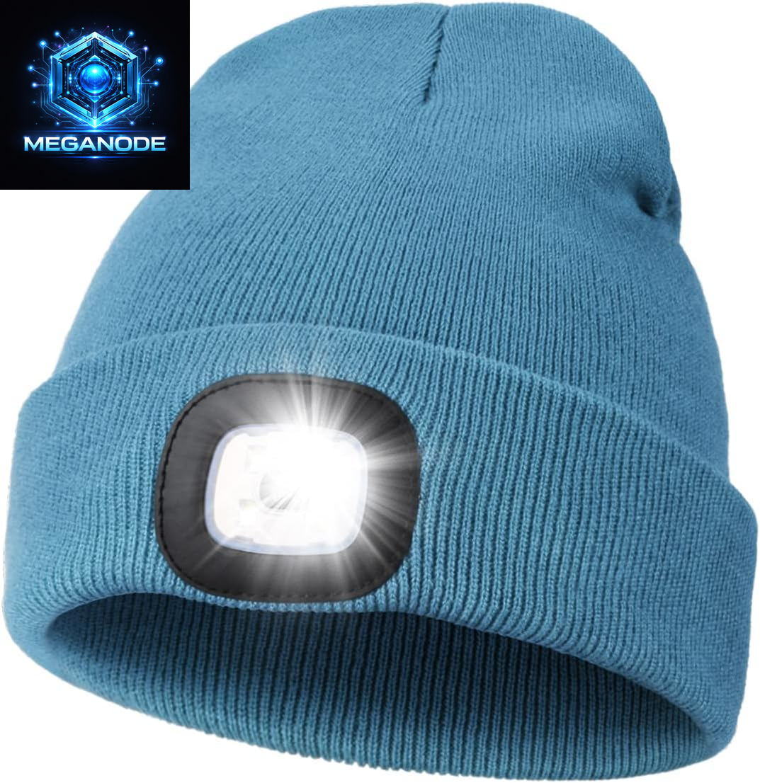 Unisex Hat with Light, USB Rechargeable Hands Free Headlamp LED Beanie