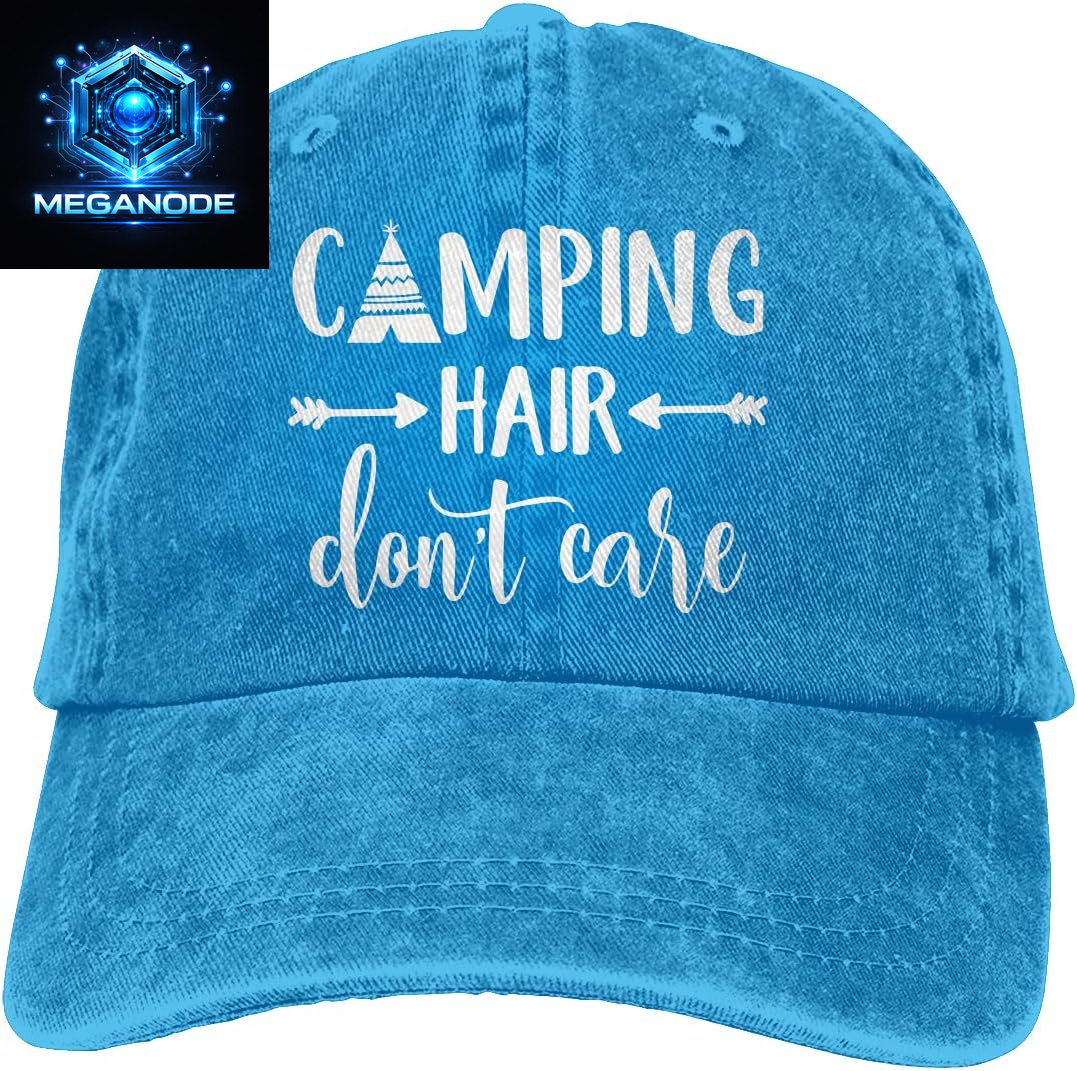 Unisex Camping Hair Don'T Care Vintage Adjustable Baseball Cap Denim Dad Hat