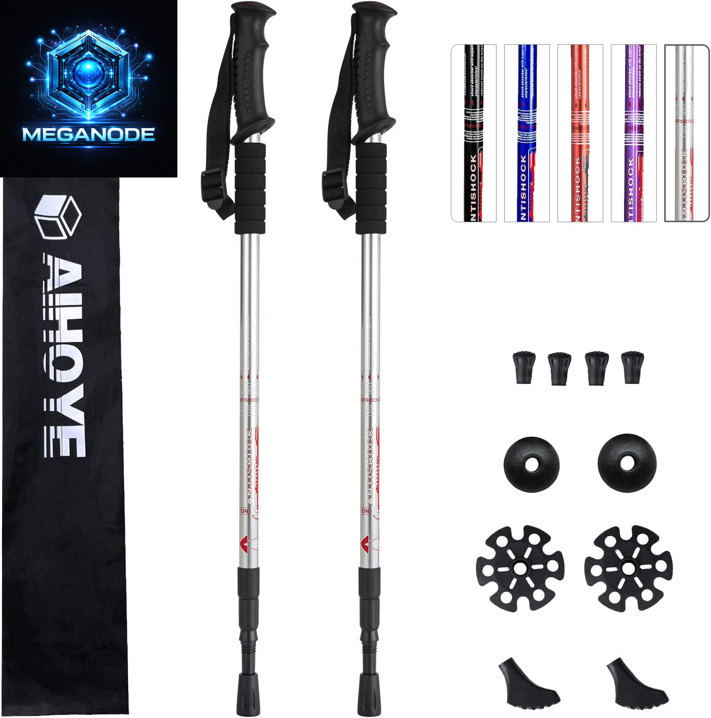 Hiking Trekking Poles, 2 Pack Collapsible, Lightweight and anti Shock,