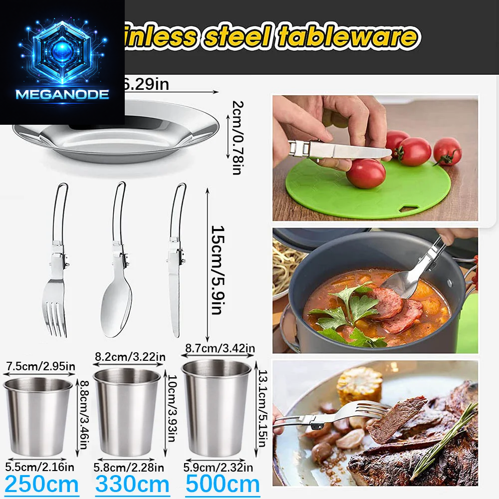 Camping Cooking Set Camping Cookware Travel Tableware Outdoor Picnic Set Teapot for 2-3 Peaple Non-Stick Pots Assorted Sets