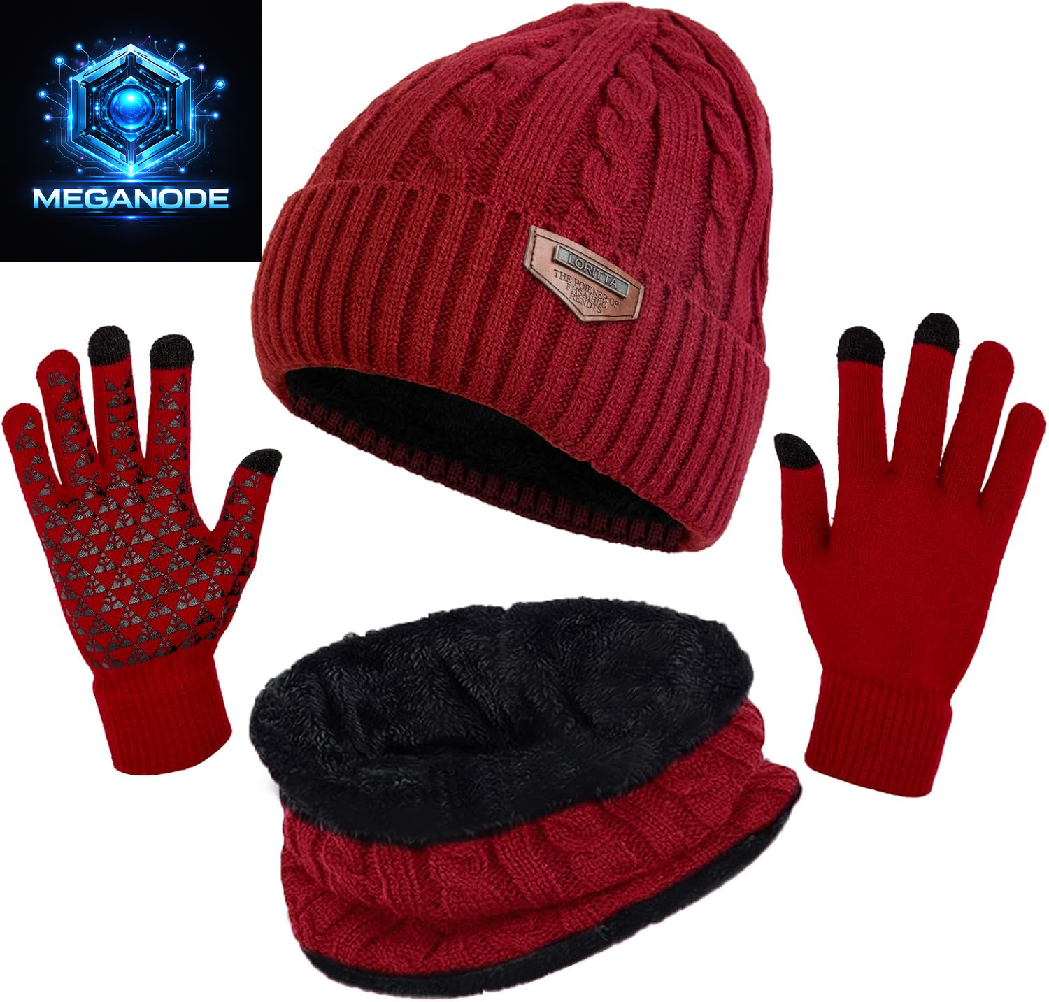 Winter Beanie Hats Scarf Gloves and  Skull Cap Neck Warmer 