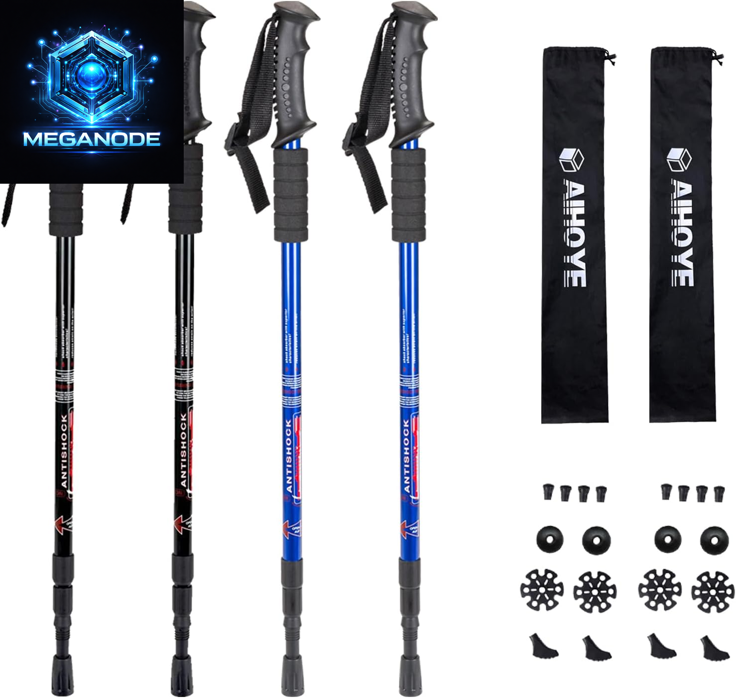 Hiking Trekking Poles, 2 Pack Collapsible, Lightweight and anti Shock,