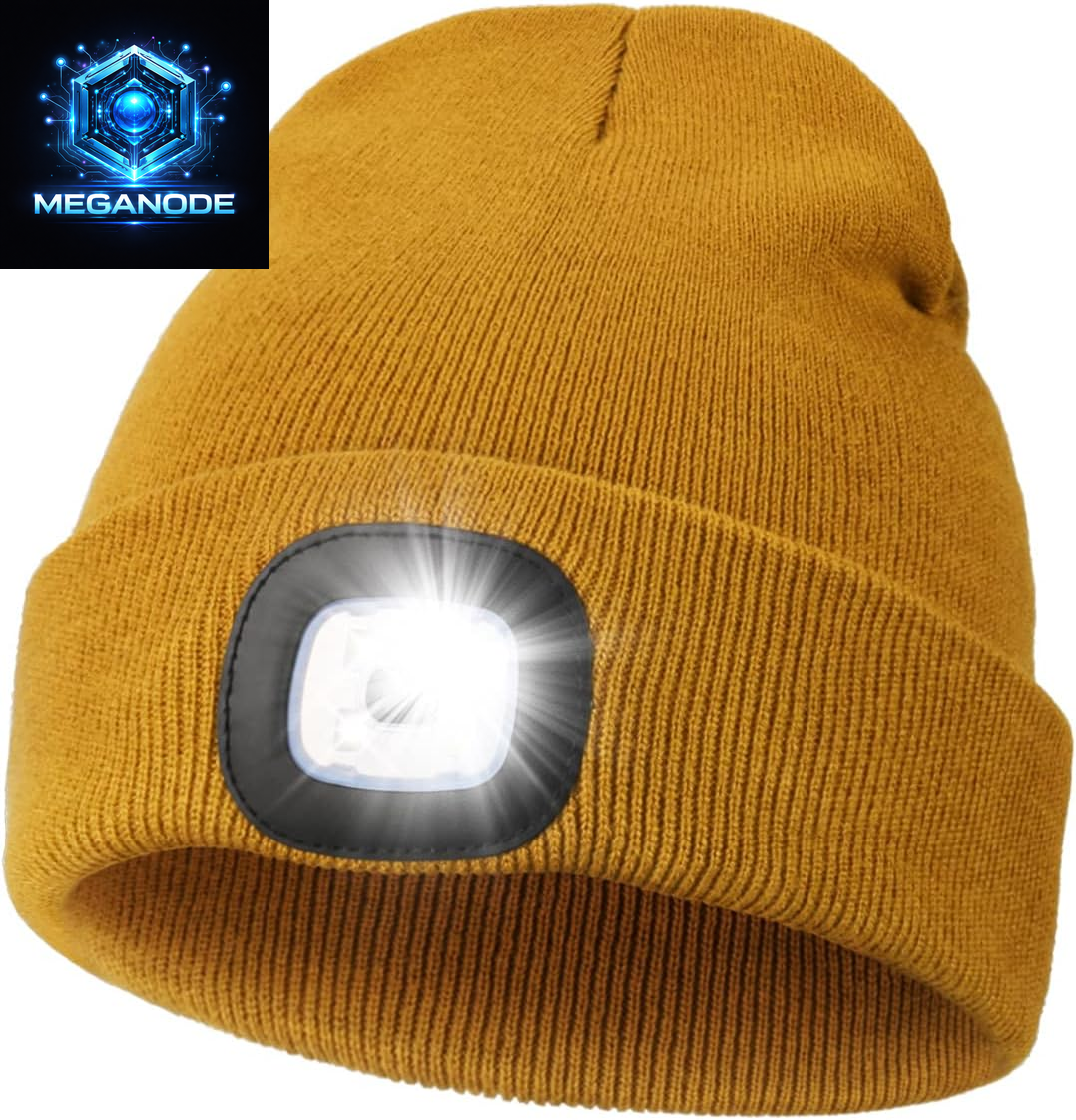 Unisex Hat with Light, USB Rechargeable Hands Free Headlamp LED Beanie