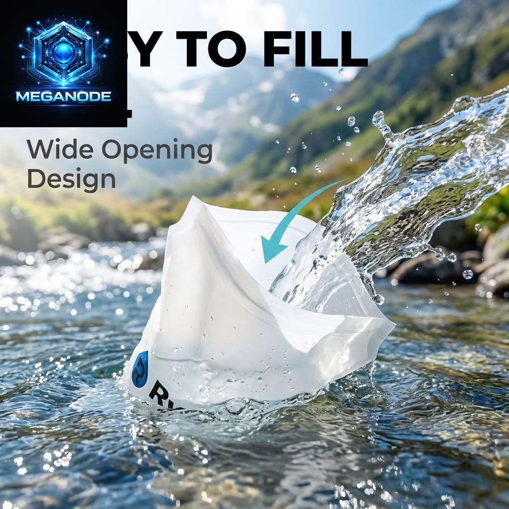 2L Collapsible Water Bladder – Ultralight TPU Hydration Canteen, 28mm Thread Compatible with Sawyer Squeeze & Mini, BPA-Free Leak-Proof Filter Bag for Hiking, Camping & Backpacking