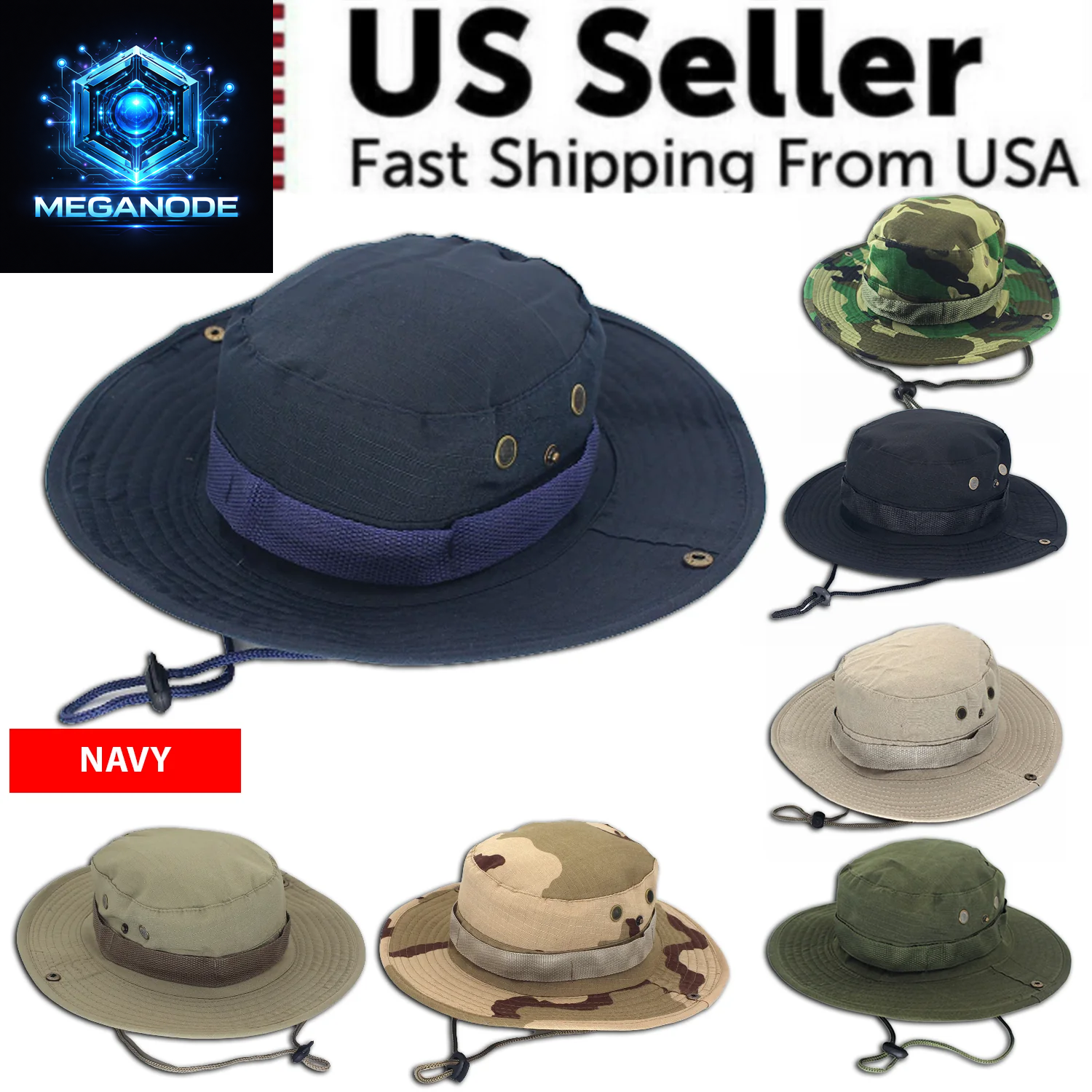 Boonie Bucket Hats Outdoor Fishing Hunting Wide Brim Mesh Camo Safari Sun Cap