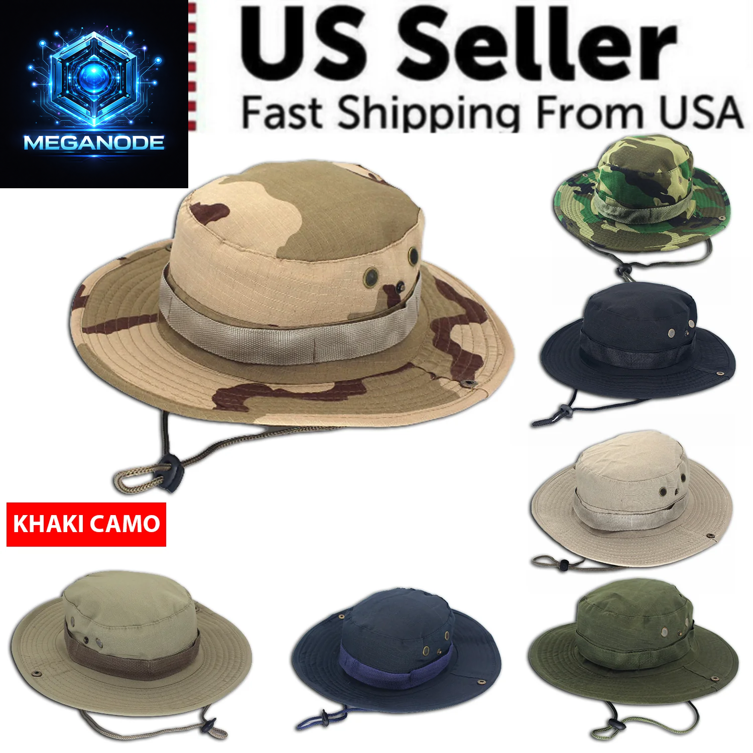 Boonie Bucket Hats Outdoor Fishing Hunting Wide Brim Mesh Camo Safari Sun Cap