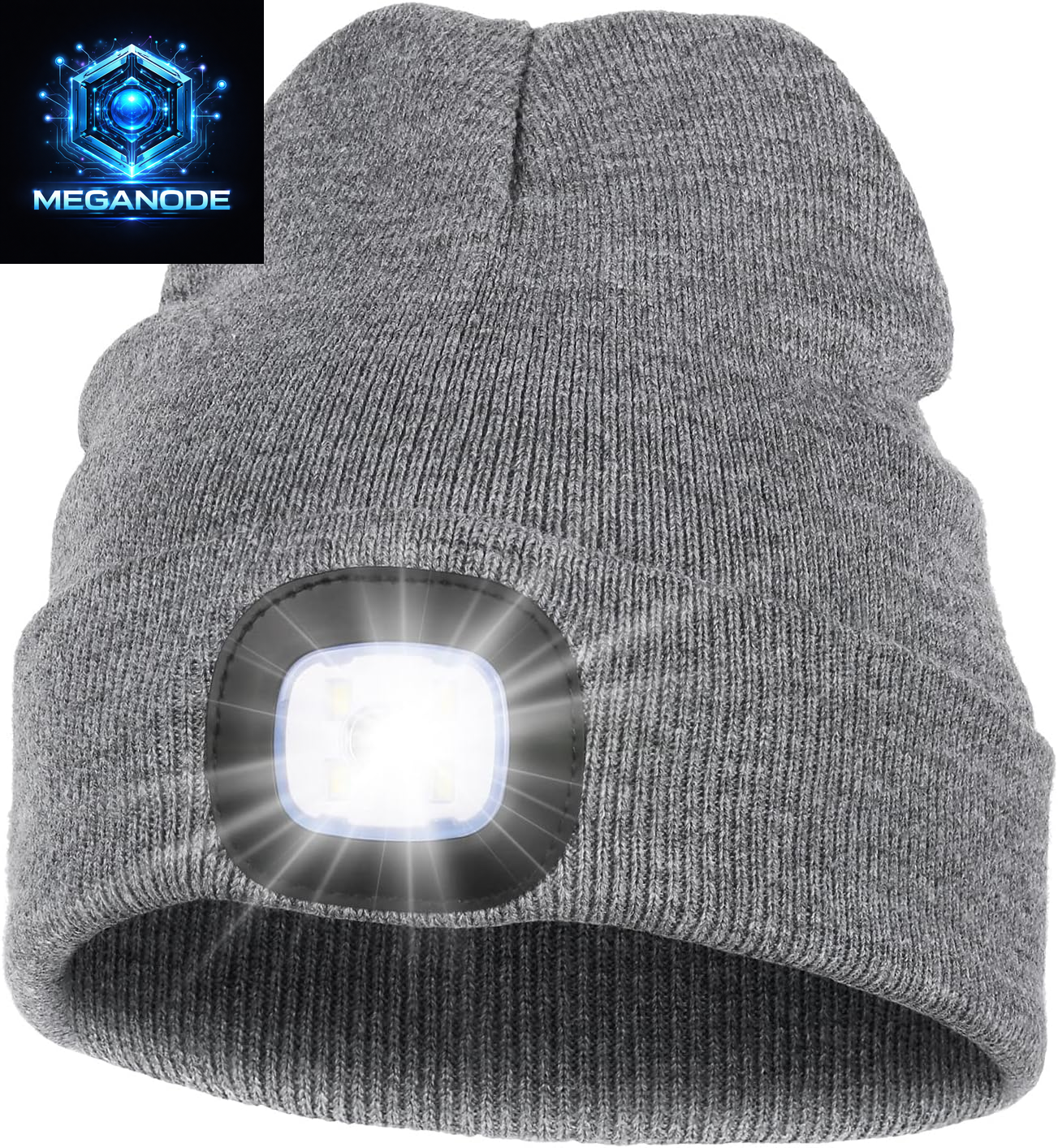 Unisex Hat with Light, USB Rechargeable Hands Free Headlamp LED Beanie