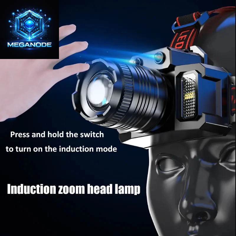 LED Sensor Headlamp Camping Search Light 