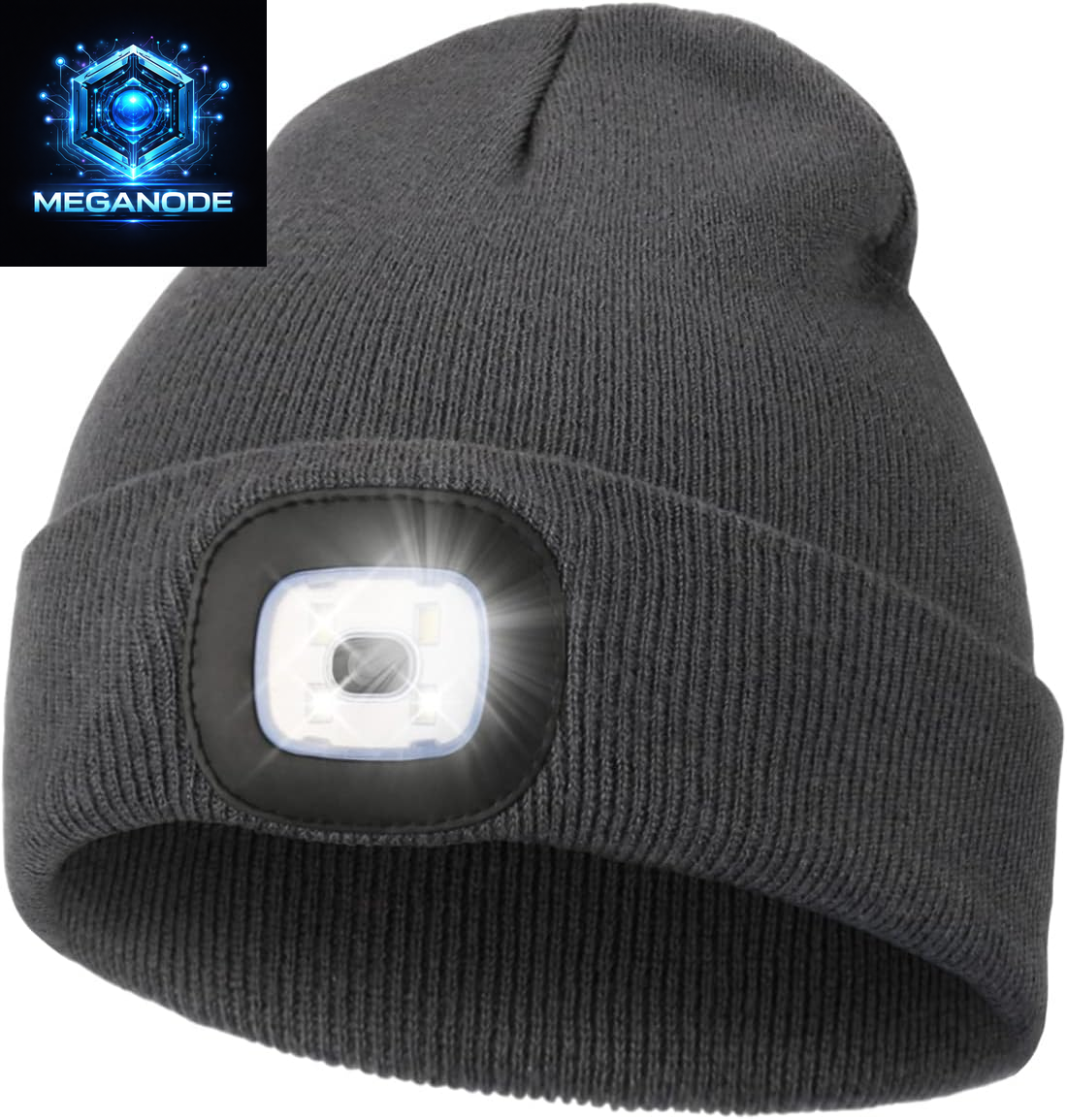 Unisex Hat with Light, USB Rechargeable Hands Free Headlamp LED Beanie