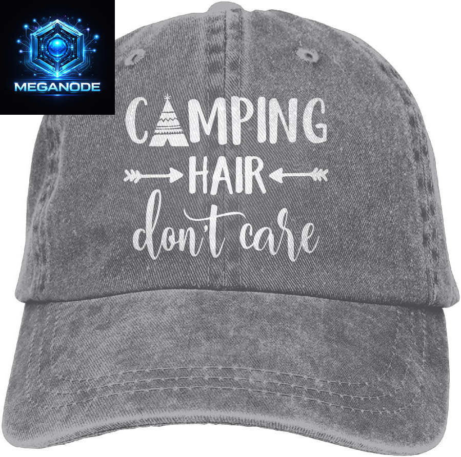 Unisex Camping Hair Don'T Care Vintage Adjustable Baseball Cap Denim Dad Hat