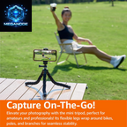 Portable and Flexible Tripod with Wireless Remote and Smartphone Clamp, 10-Inch, Black