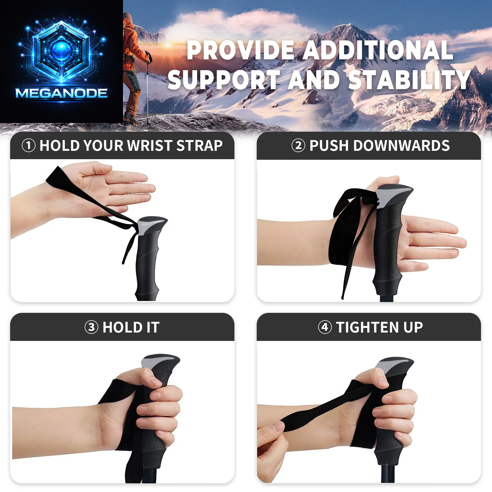 Collapsible Trekking Poles for Hiking - 2 Pack Collapsible Aluminum Walking Stick