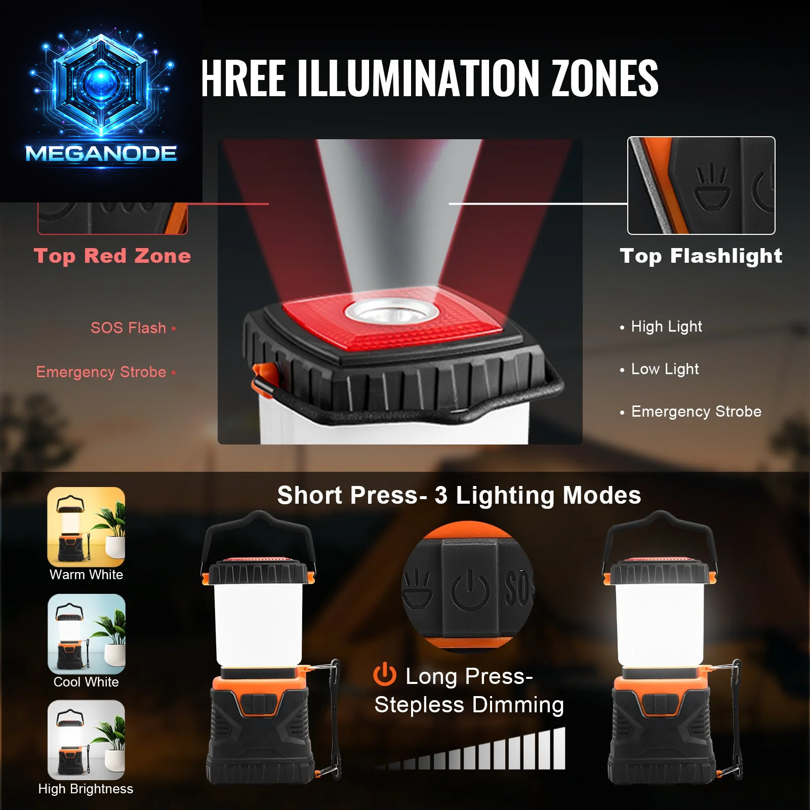 VEVOR LED Camping Lantern Battery Powered All-In-One for Exceptional Experience