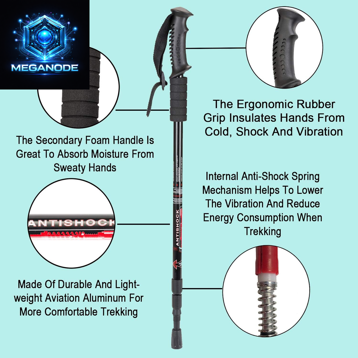 Hiking Trekking Poles, 2 Pack Collapsible, Lightweight and anti Shock,