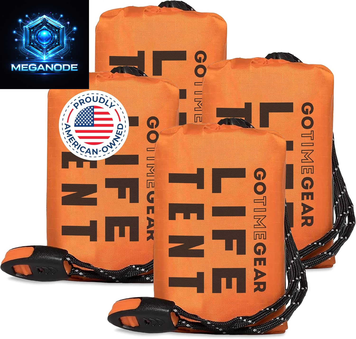 All Weather Protection Survival Life Tent • 2 Person Mylar Emergency Shelter Tube Tent + Paracord +Whistle