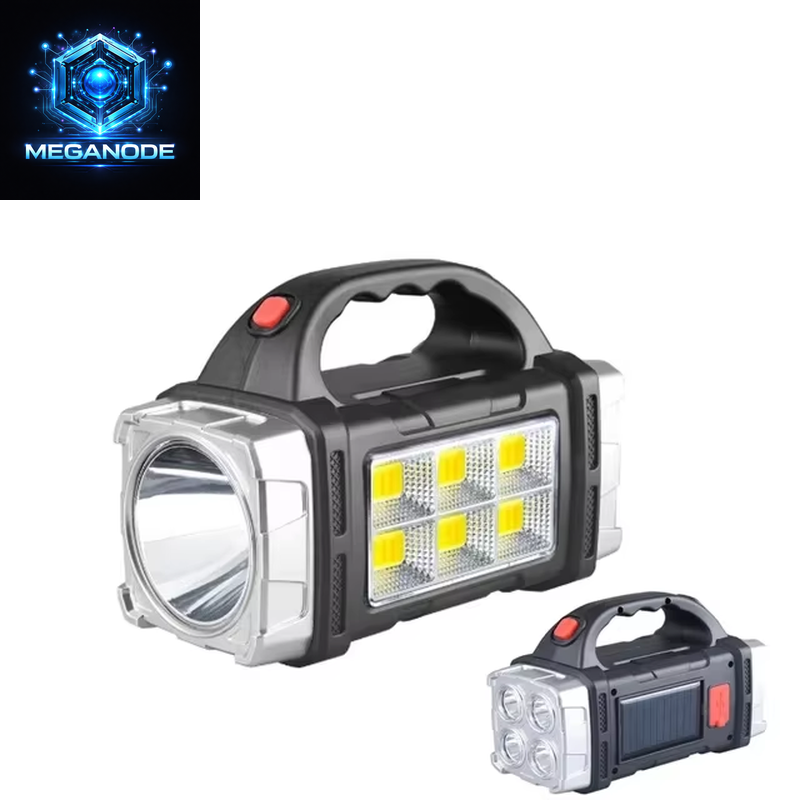 Portable Powerful USB Rechargeable Flashlight Solar LED Light with COB 